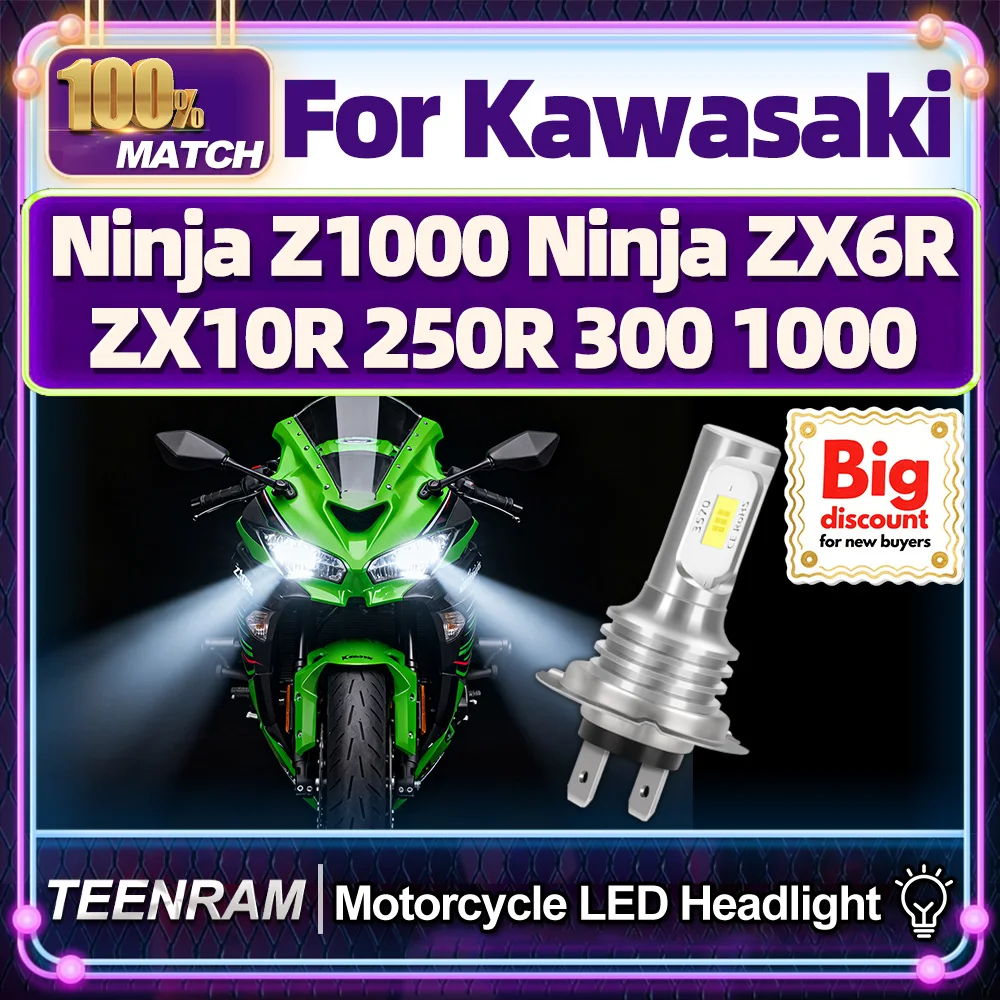 �y�Z�[�����zTEENRAM �J���T�L�j���W�� Z1000 �j���W�� ZX6R ZX10R 250R 300 1000 1/2X �I�[�g�o�C LED �w�b�h���C�g�d�� Hi/Lo ���g�w�b�h�����v�d��