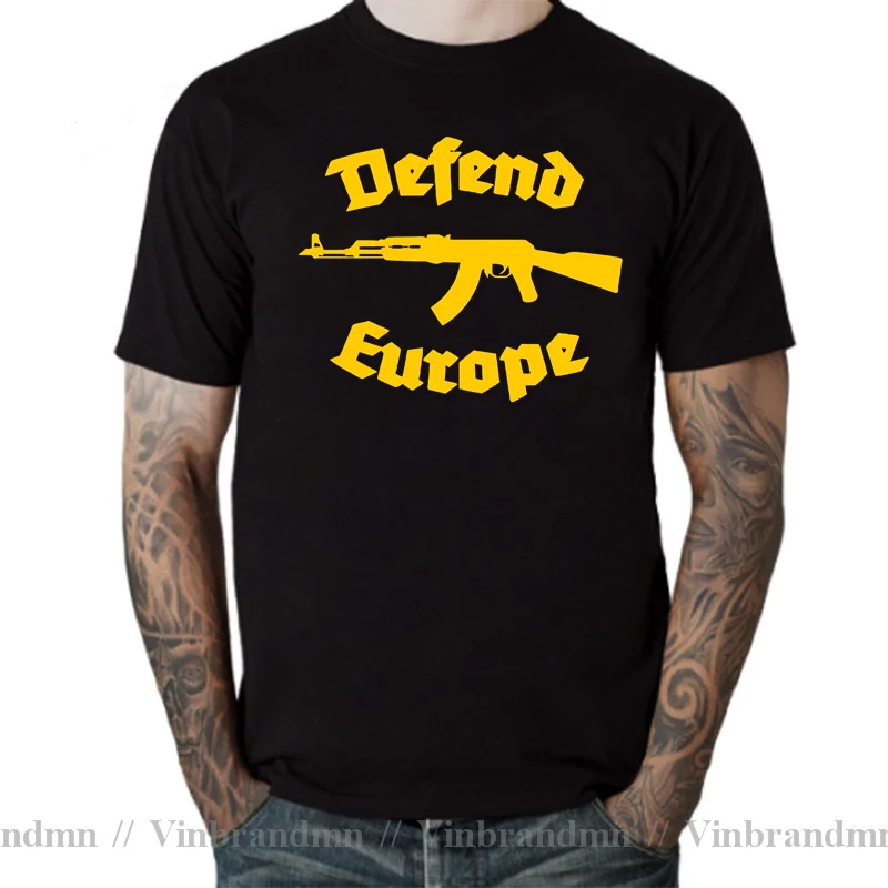 Defend Europe T shirt Immigrant Islam Custom Design Print Tee shirt For Men Women Cotton New Cool Tee Big Tall Size 5XL