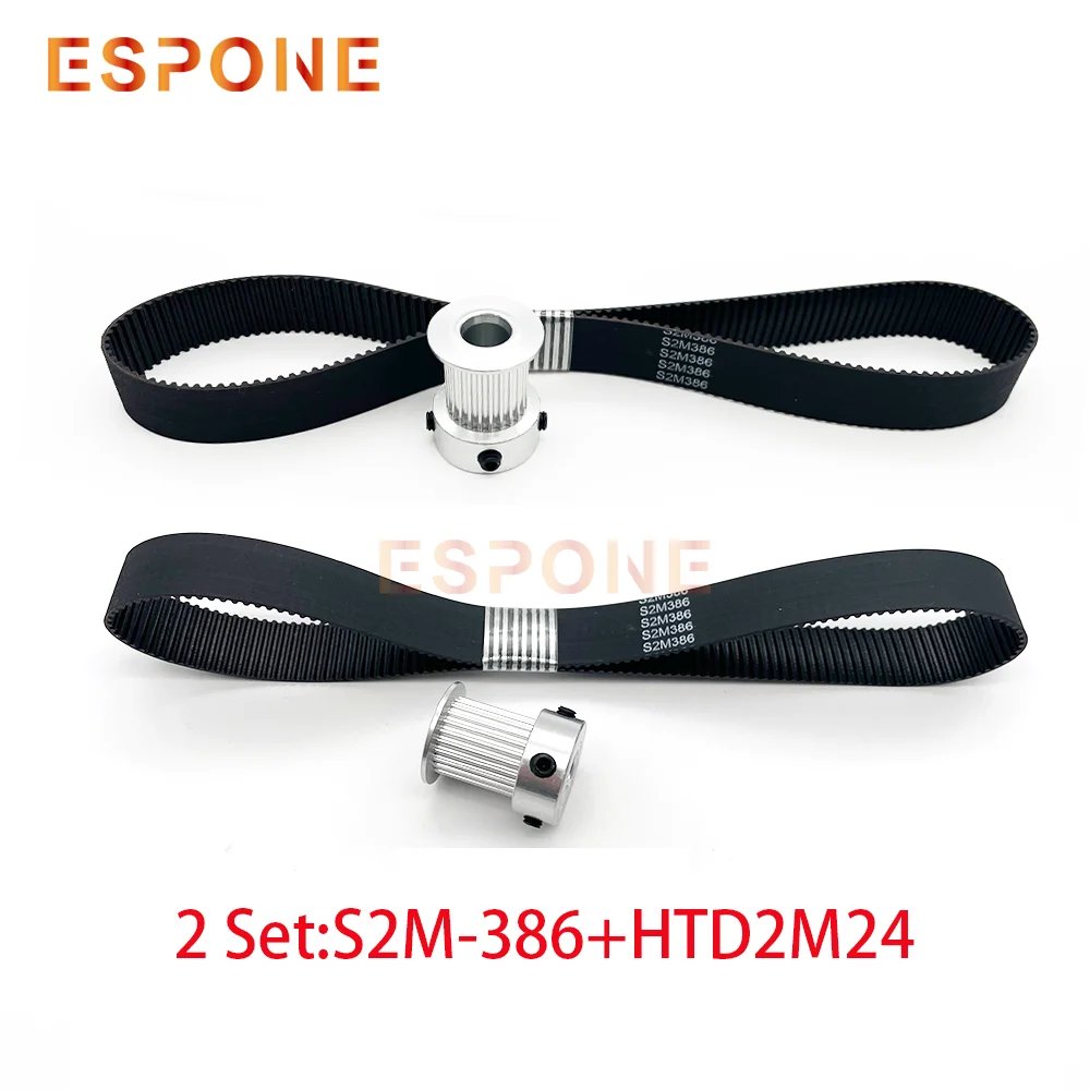 ESPONE 2set printer S2M 15mm width motor belt and matching pulley for Infiniti Allwin Xuli printer servo/stepper motor gear/belt