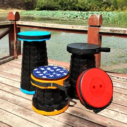 Taburete plegable para muebles móviles, silla plegable portátil, telescópica, para cola de metro y campamento al aire libre
