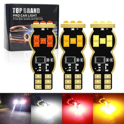 2X T15 W16W Led Bulbs Super Bright 921 912 WY16W Car Backup Reverse Lights 15 SMD Auto Lamps White Red Yellow 12V