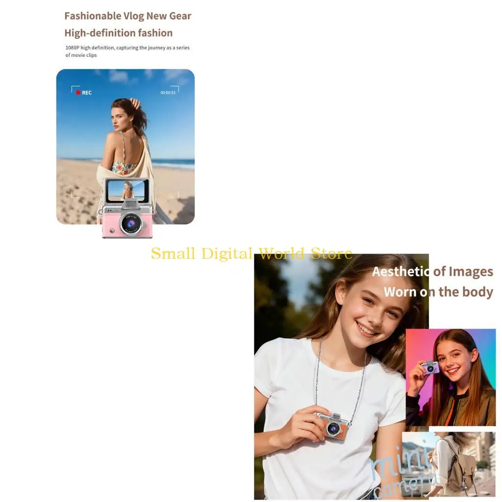 

77UB Student Portable Digital Camera Retro Look Screen Builts in Filters Camcorder for Daily Creative Photography