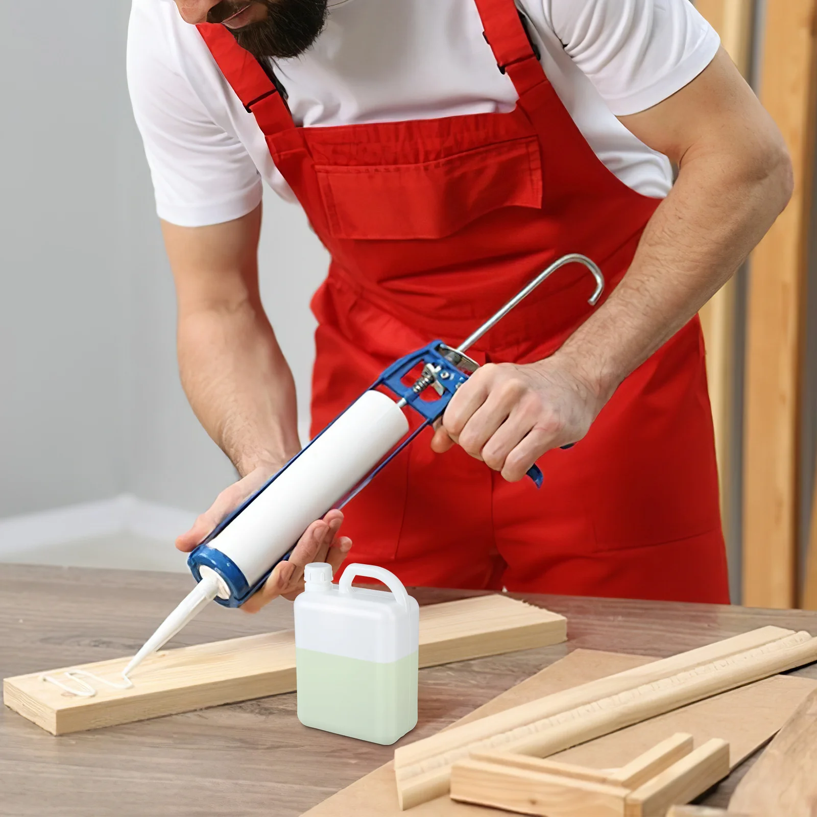 

2Pcs Plastic Flat Bottles 1L Square Jugs Leakproof Durable Liquid Storage Containers for Water Oil Glue Alcohol Chemical Samples