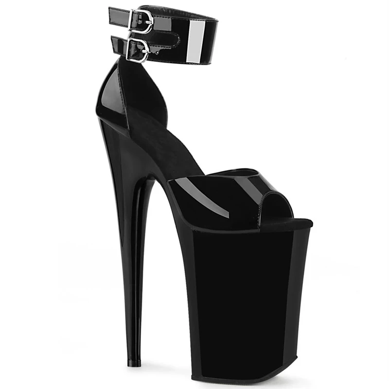 

Gothic Sexy Fetish Red Patent Leather 9 Inch Heels 23CM Open Toe Platform Exotic Punk Strip Pole Dance Shoes For Women Nightclub