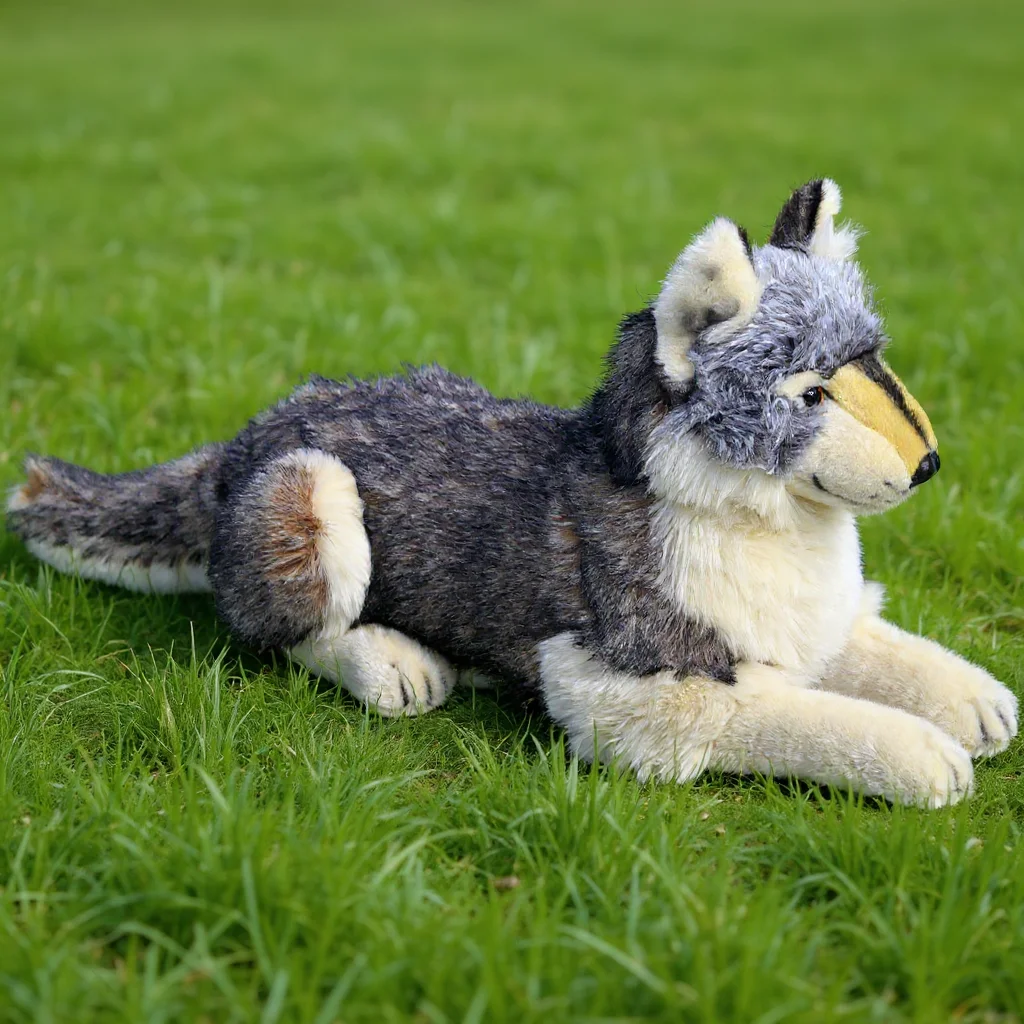 Ultra-Realistic Wolf Plush Toy, Simulated Animal Doll, Soft Pillow, Children's and Adult Gifts, Home Decoration, Comfort Compani