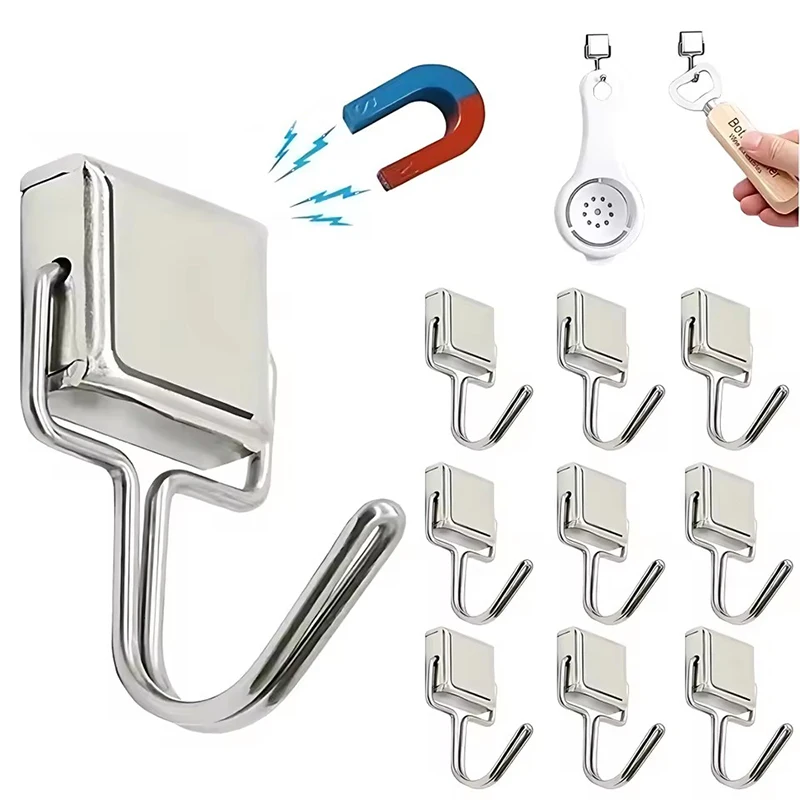 2/6/10/20 Stück quadratische Magnete, starke Magnethaken, vielseitig einsetzbar für Küche, Bar, Schlüsselaufbewahrung, Badezimmer, Kleiderbügel, Heimorganisation