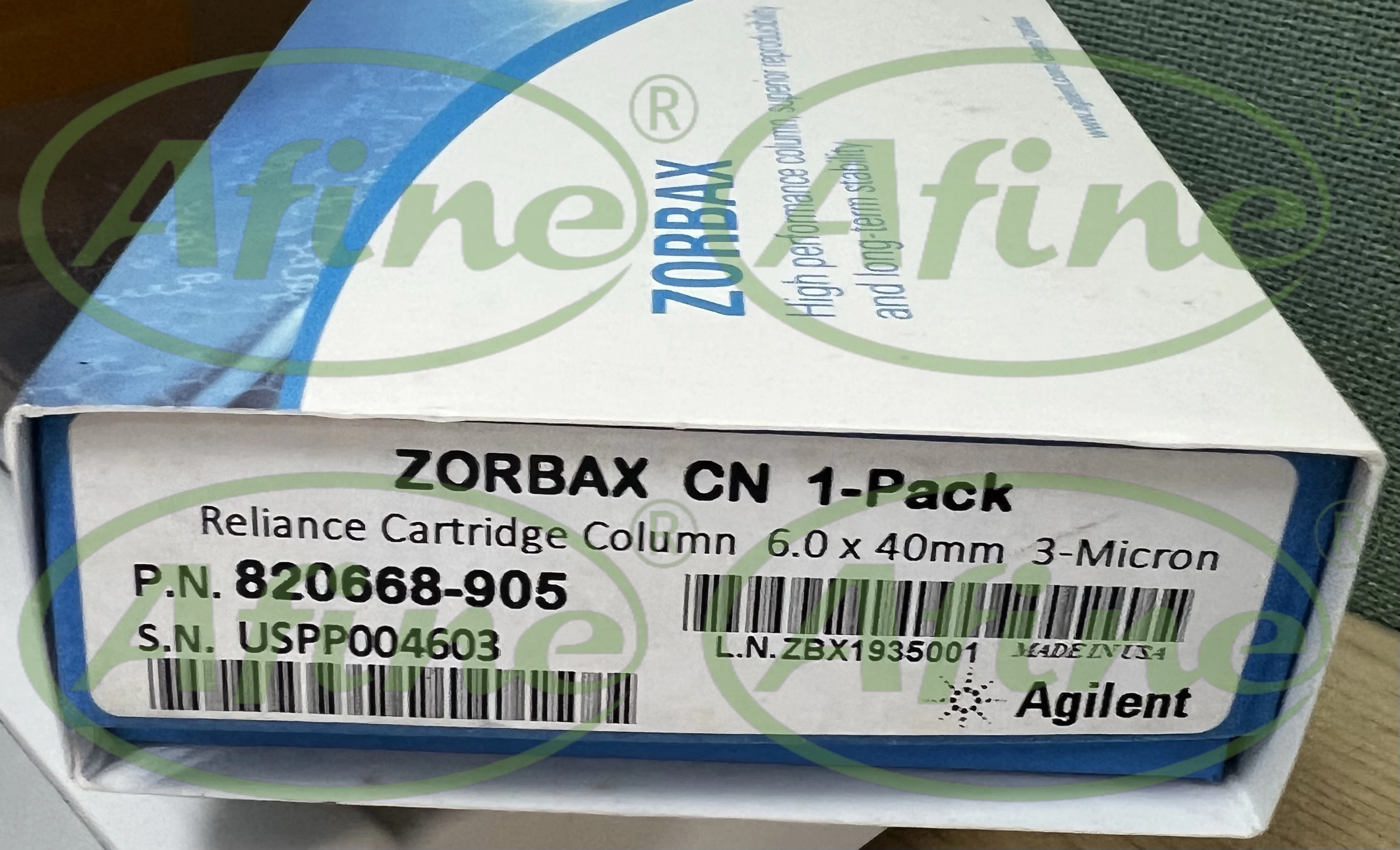 

AFINE Agilent 820668-905 ZORBAX Original CN Cartridge, 6.0 x 40 mm, 3 µm, 400 bar (Rel)