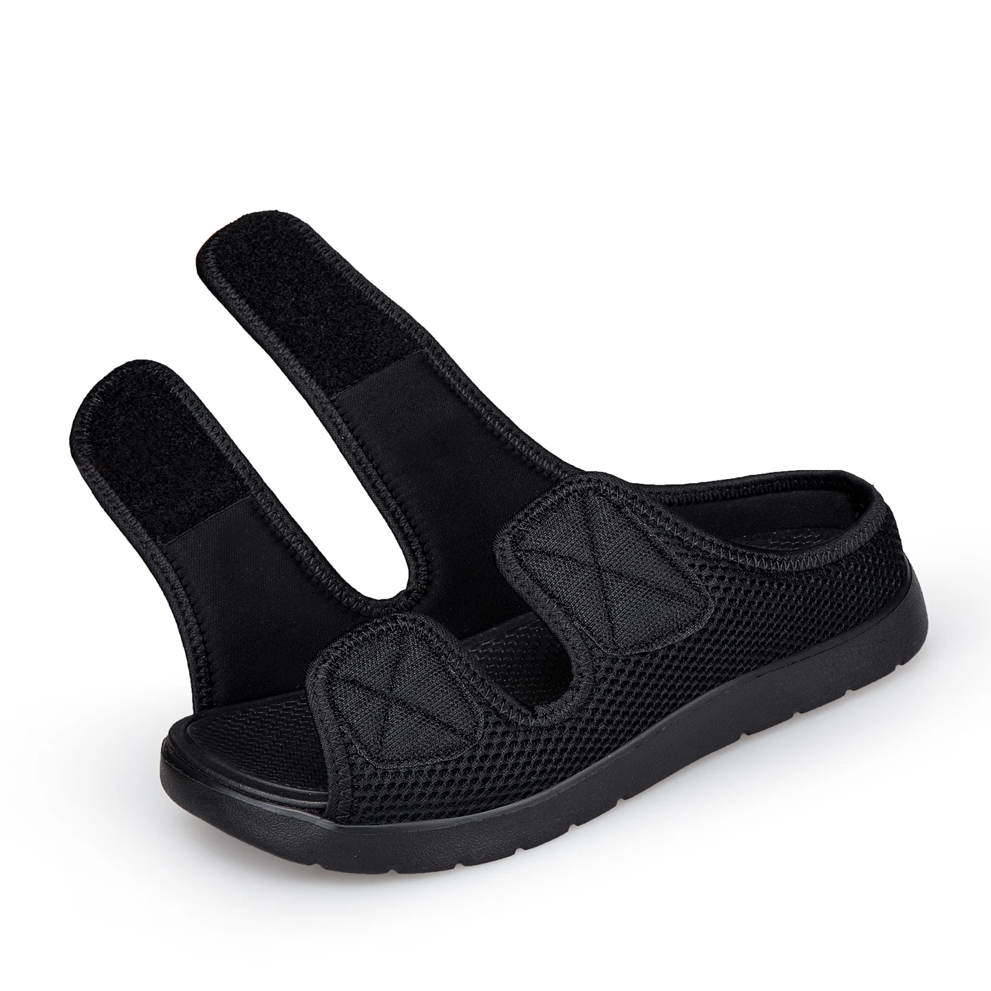 Adjustable Diabetic Sandals for Swollen Feet Wide Open Toe Mesh Slippers for Edema Arthritis Bunions & Elderly Foot Pain Relief