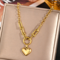 DGIDDK Stainless Steel Design Sense Three-Dimensional Peach Heart Pendant Necklace Female Temperament Fashion Jewelry Gifts