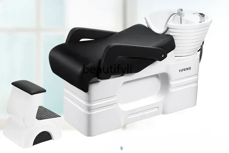 High-End Simple Fashion Comfortable Lying FRP Ceramic Basin Shampoo Chair Barber Shop for Hair Salon