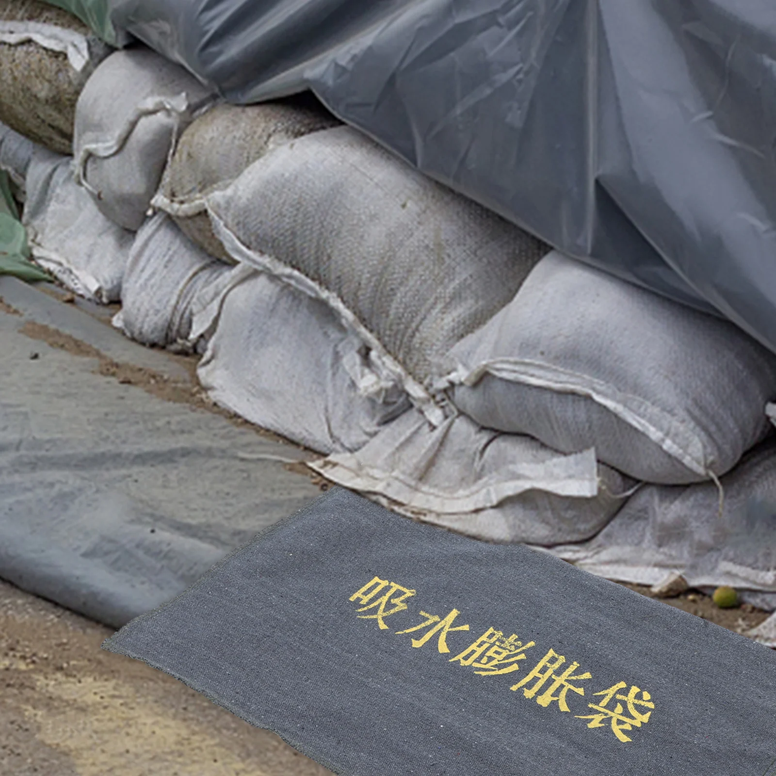 Bolsas de barrera contra inundaciones activadas por agua, bolsas de arena de lona, protección contra inundaciones absorbente reutilizable, prevención del sótano de la entrada del hogar, 2 uds.