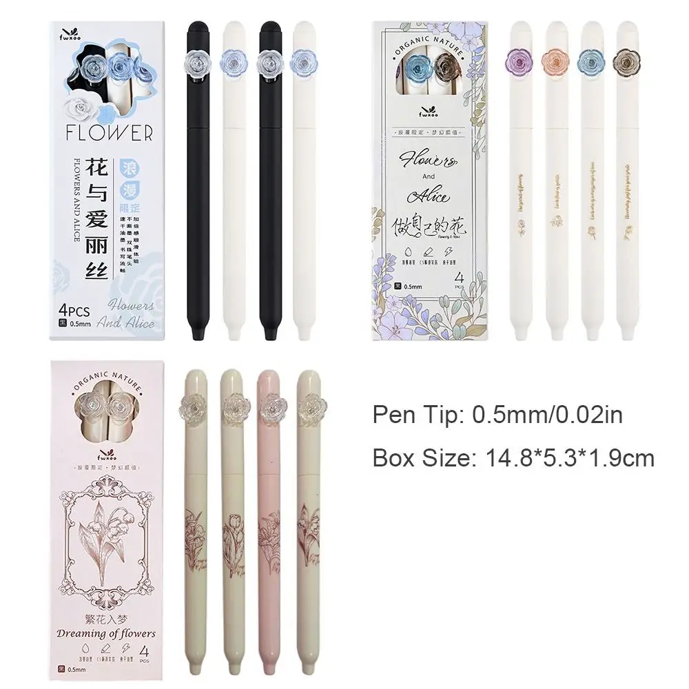 4Pcs High Quality 0.5mm Gel Pen Stationery Black Black Ink Pens School/Office Signature Pen