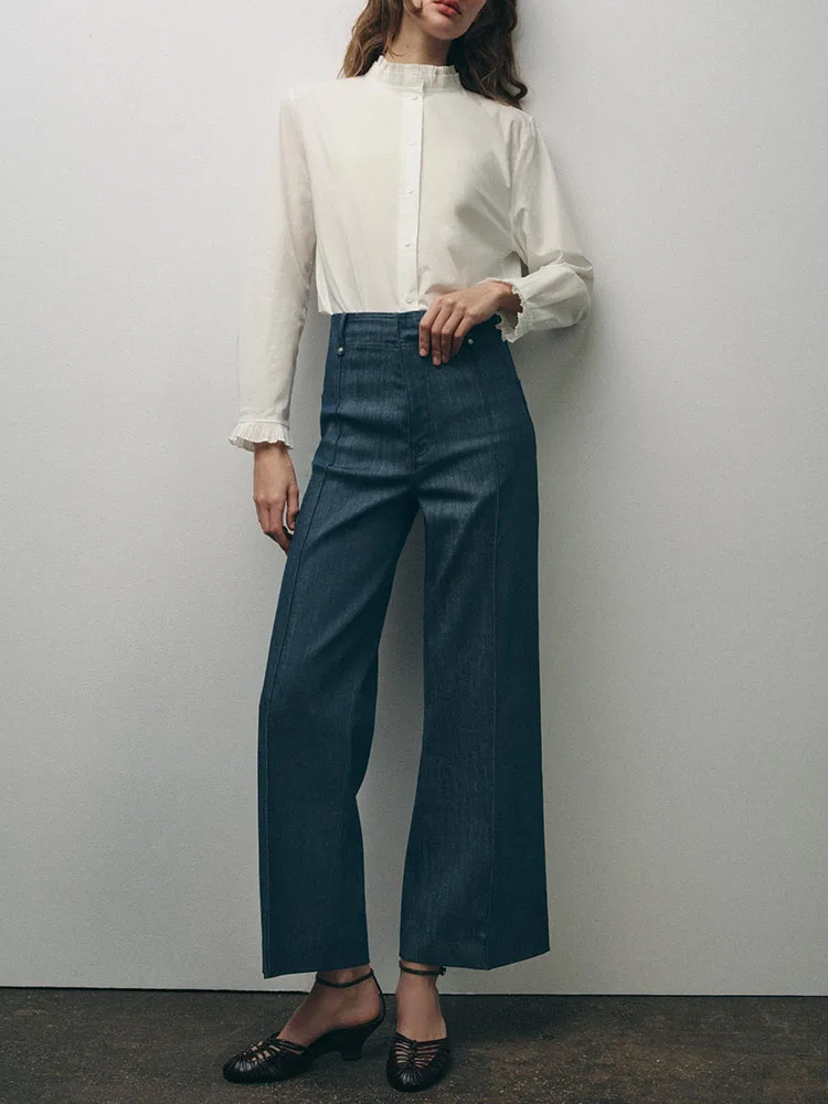 وصل حديثًا قميص نسائي كاجوال بأكمام طويلة ولون نقي للربيع، طبقات مزخرفة فضفاضة مناسبة للتنقل، سمك عادي