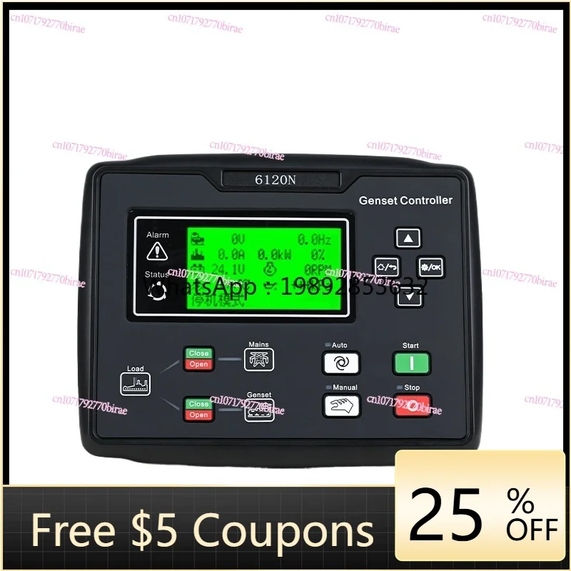 HH General Generator Set Control with USB HGM  6120 Panel Module LCD Controller HGM6120N HGM6110N
