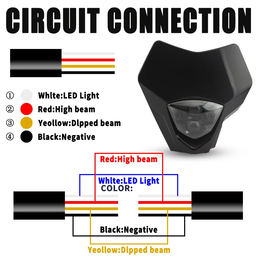 Enduro Motocross Tuning Motorcycle Headlight Plate for Gas Gas LED EC250 250F 300F EX 300 350F 450F MC 450 2021 To 2023 Headlamp