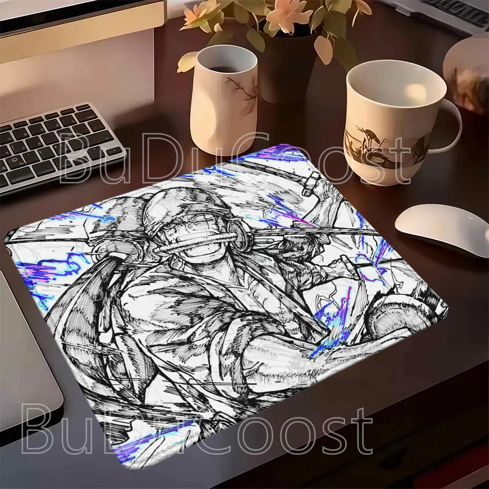 small size Mouse Pad Luffy One Piece line drawing black white anime HD printing Mousepad PC computer Keyboard overlock Desk Mat