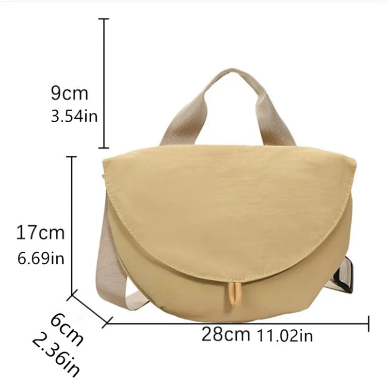 Lightweight Women's Bag, Stylish Canvas Cross Bags, Nylon Tote Y2k Bag, Solid Color Waterproof Shoulder Bag, Thicken Cloth Pouch - view 4