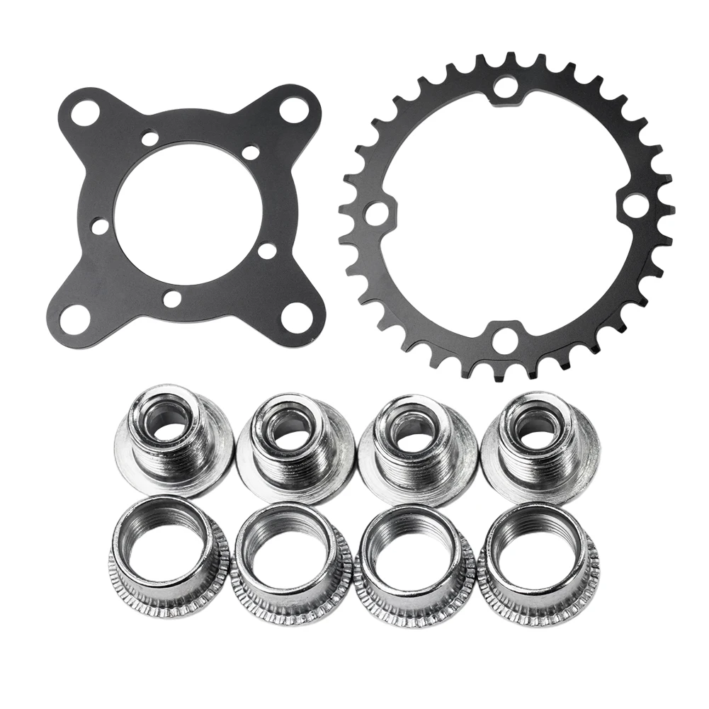 

104BCD E-bike Chainring & Adapter For Bafang-BBS01 BBS02 Mid-Drive Motor Electric Bicycle Aluminum Alloy 32T 34T 36T 38T