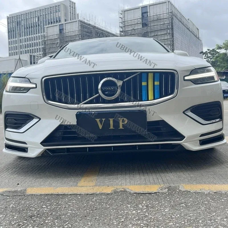 3 Pcs Car Front Bumper Lip Diffuser Splitter Body Kit Lower Bumper Protector For Volvo S60 V60 (Only For SPORT Style) 2020-2025 view 2