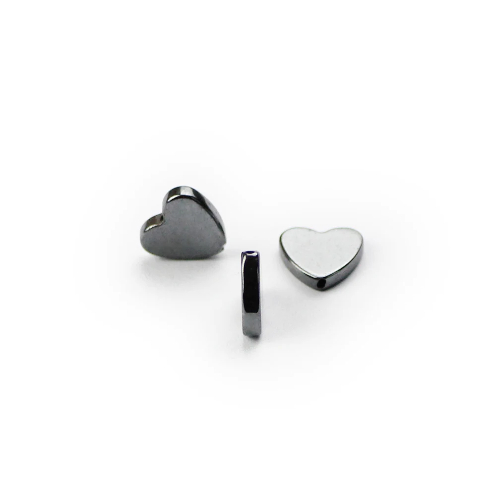 WLYeeS Love heart Shape Hematite Bead Natural Stone Peach Heart Loose Space Bead for Jewelry Bracelet Earring Pendant Making DIY