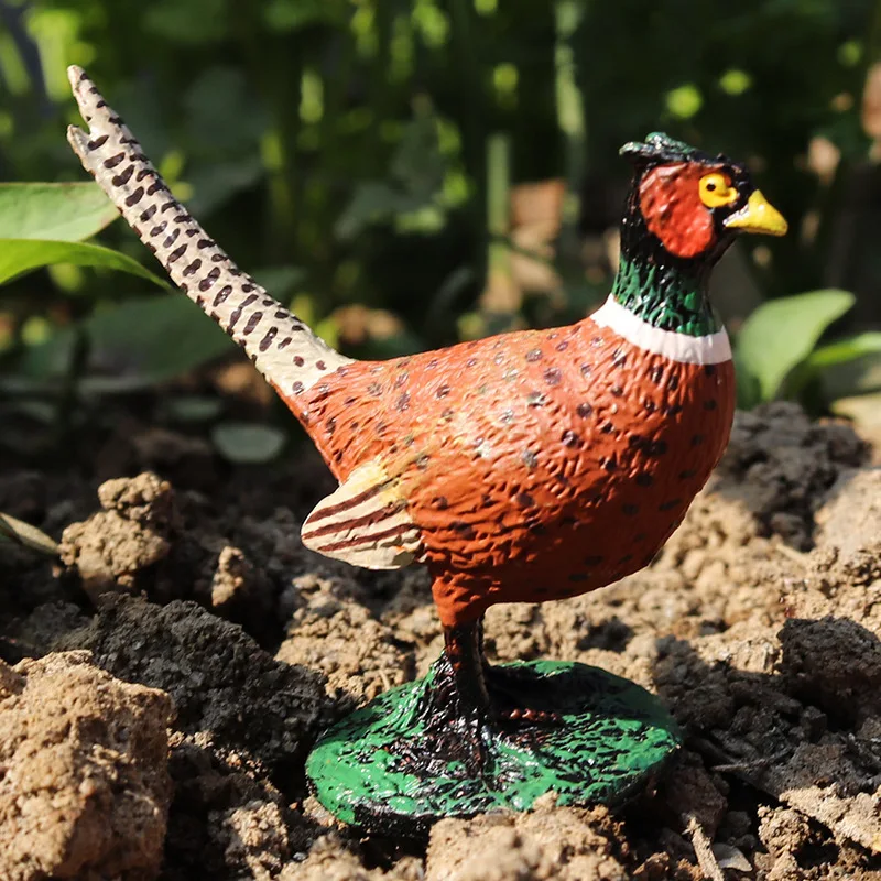 Домашняя красочная парча, курица, утка, сельскохозяйственные животные для детей, украшение, фазан, животное Монтессори, образование, пластиковые игрушки, модель