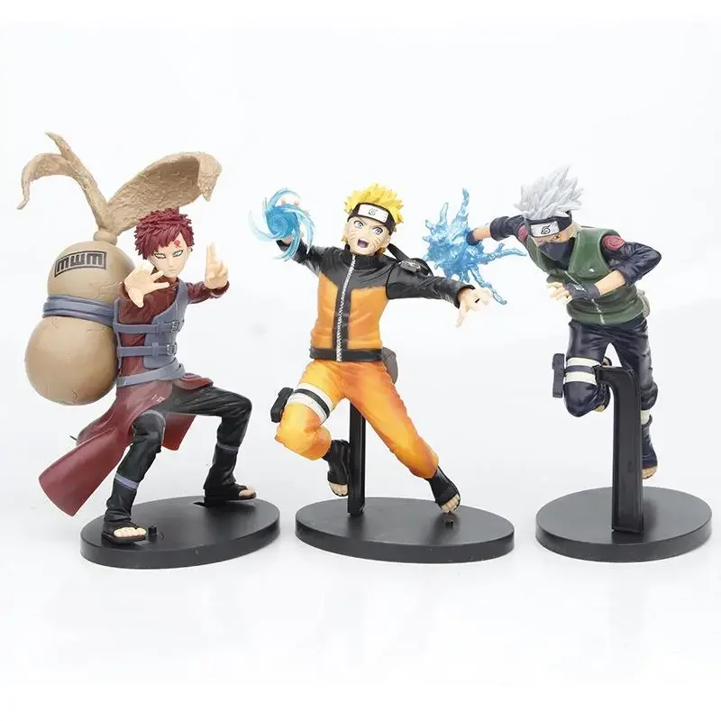 1Pc 20cm Anime Naruto Sasuke Kakashi Uzumaki Gaara Action Figures Cartoon PVC Collectiable Model Toys Kids Boys Birthday Gifts