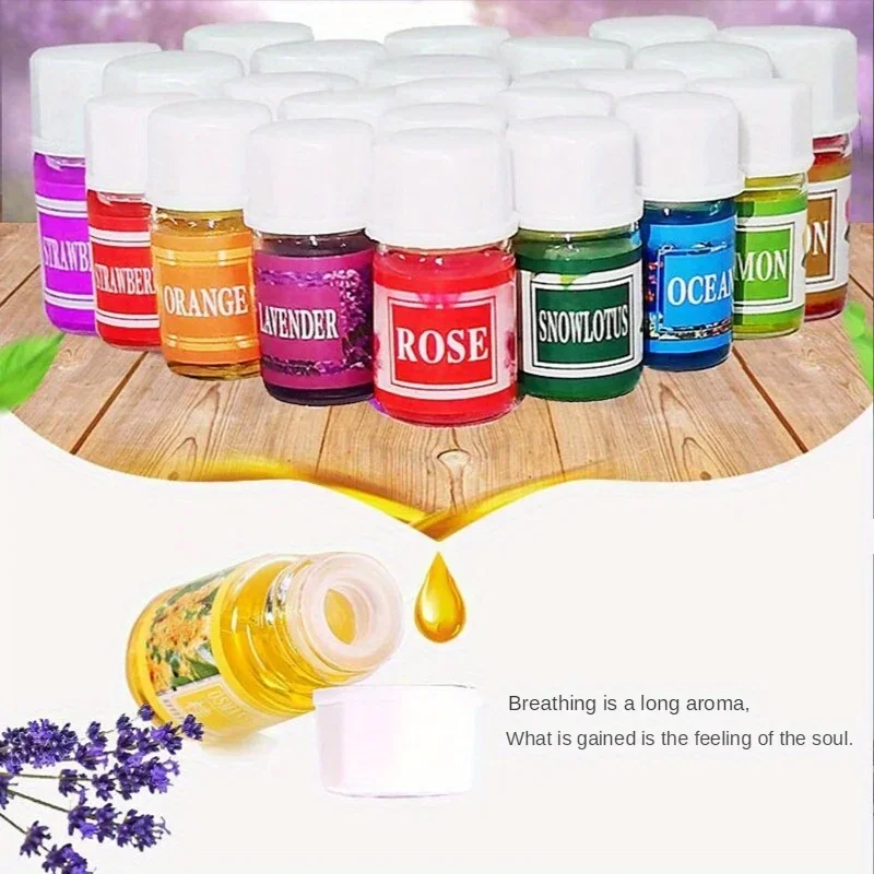 36pcs/box 12 Flavors Essential Oils Aroma Diffuser Air Humidifier Home Water-soluble Air Freshener Scents Fragrance Oil 3ml