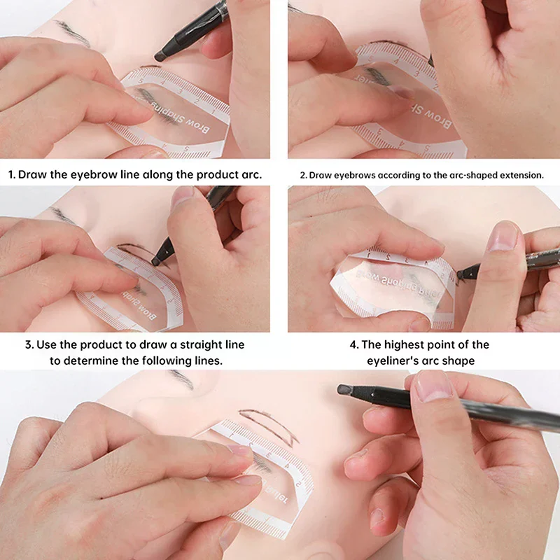 1PCS Righello per la mappatura delle sopracciglia Righello per modellare le sopracciglia 1 minuto Disegno rapido Design Brow Strumento facile Microblading Stencil per trucco permanente