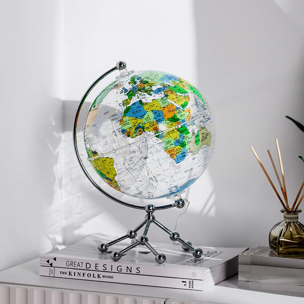 LED Transparent Mova Globe Home Decor Light Luxury Home Ornament Living Room Study Office Table Decorations Globe Earth Decorate