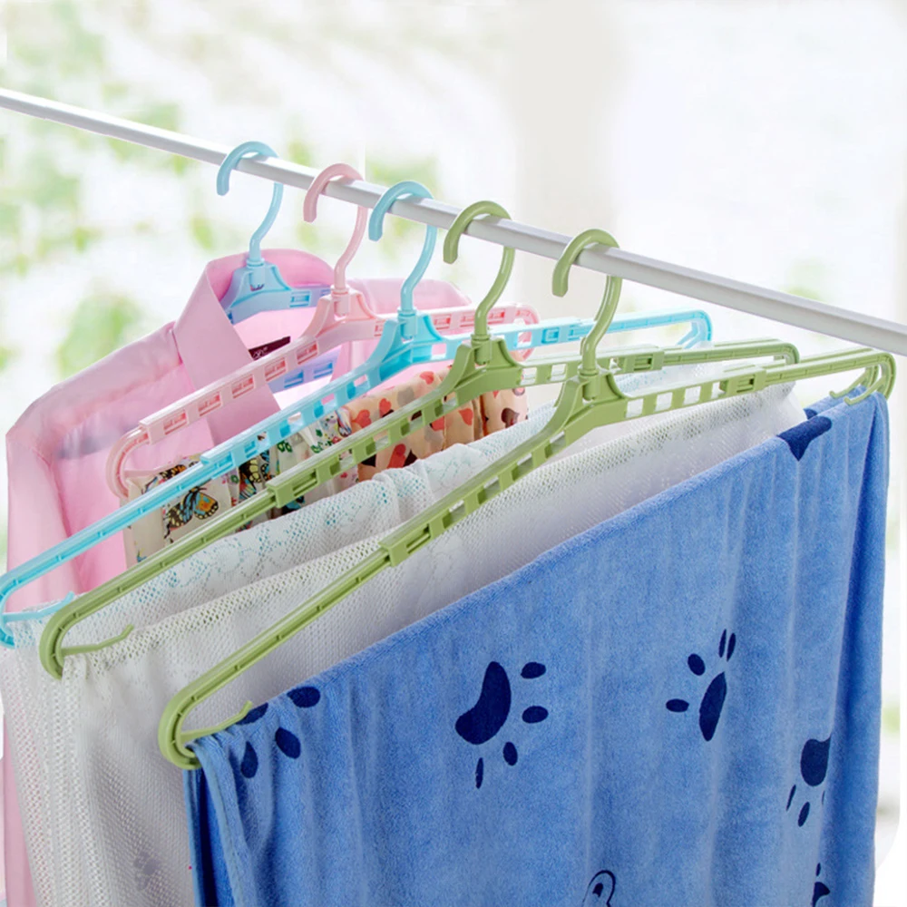 3/5pcs Household Multi-functional 42-68cm Retractable Clothes Hanger Creative Bath Towel Pillowcase Large Drying Rack