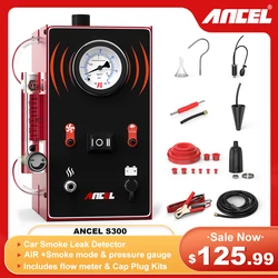 ANCEL-Détecteur de fuite de fumée de voiture S300, générateur de fumée turbo, localisateur de fuite EVI-Pipe, analyseur pour moto, outil de diagnostic de voiture, 12V