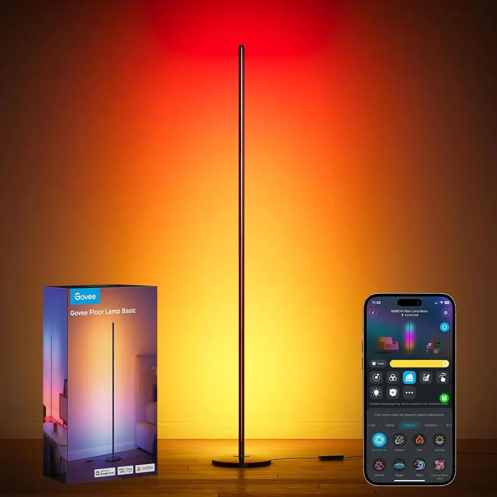 

1000lm LED Floor Lamp with Music Sync, 16 Million Colors, SmartThings & Alexa Compatible, Ideal for Living Room and Bedroom