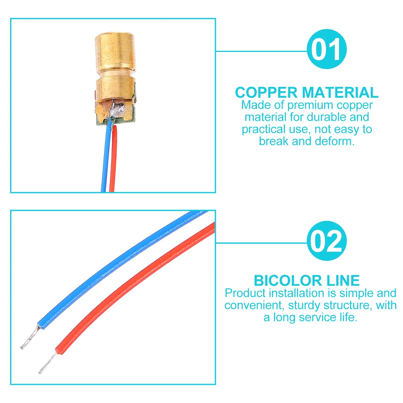 40pcs Premium Laser Head Module Diode Copper Dot Module For Positioning Diy Electronic Control Photoelectric