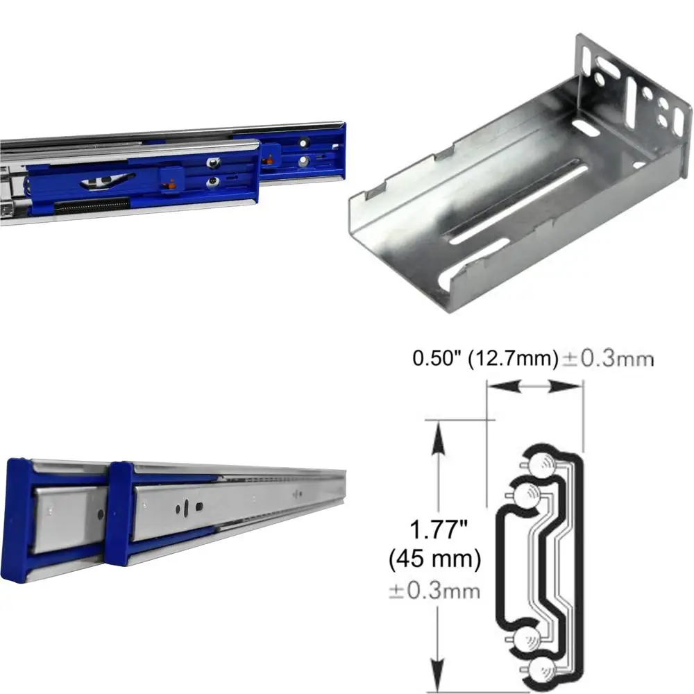 

24-дюймовые направляющие для выдвижных ящиков с мягким закрыванием и полным выдвижным шарикоподшипником 100 фунтов, 10 пар фурнитуры для шкафа для плавного операции