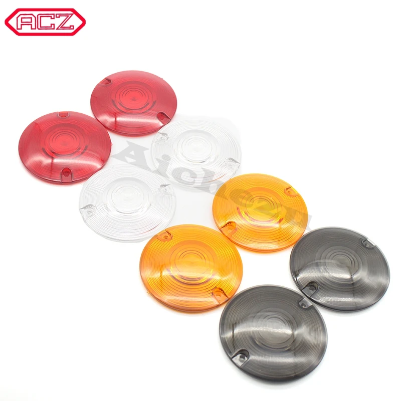 ACZ Motorcycle ABS Lamp Lens Cover Front Turn Signal Lights Len Covers Protector for Harley Dyna Large Gilding 1997-2016