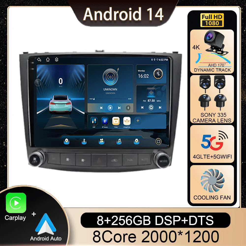 

Android 14 Car Radio For Lexus IS250 IS300 XE20 IS220 IS350 2005 - 2012 Player 5G DVR BT QLED Screen Multimedia Auto Navigation