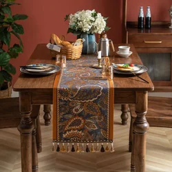 Jacquard Blue Table Runner for Dining Decoration Home Tea Table Runner Table Cover TV Cabinet Bed Runner