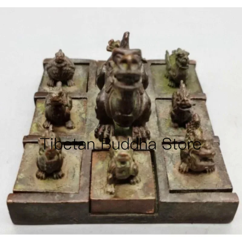 

Chinese Feng Shui Old Bronze Dragon Nine SEAL Collection