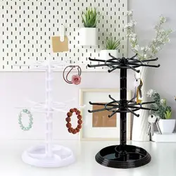 Rotating Earring Organizer Carousel 2 Layer Durable Jewelry Display stand rack for Glasses Countertop Lipstick Bracelet Watch