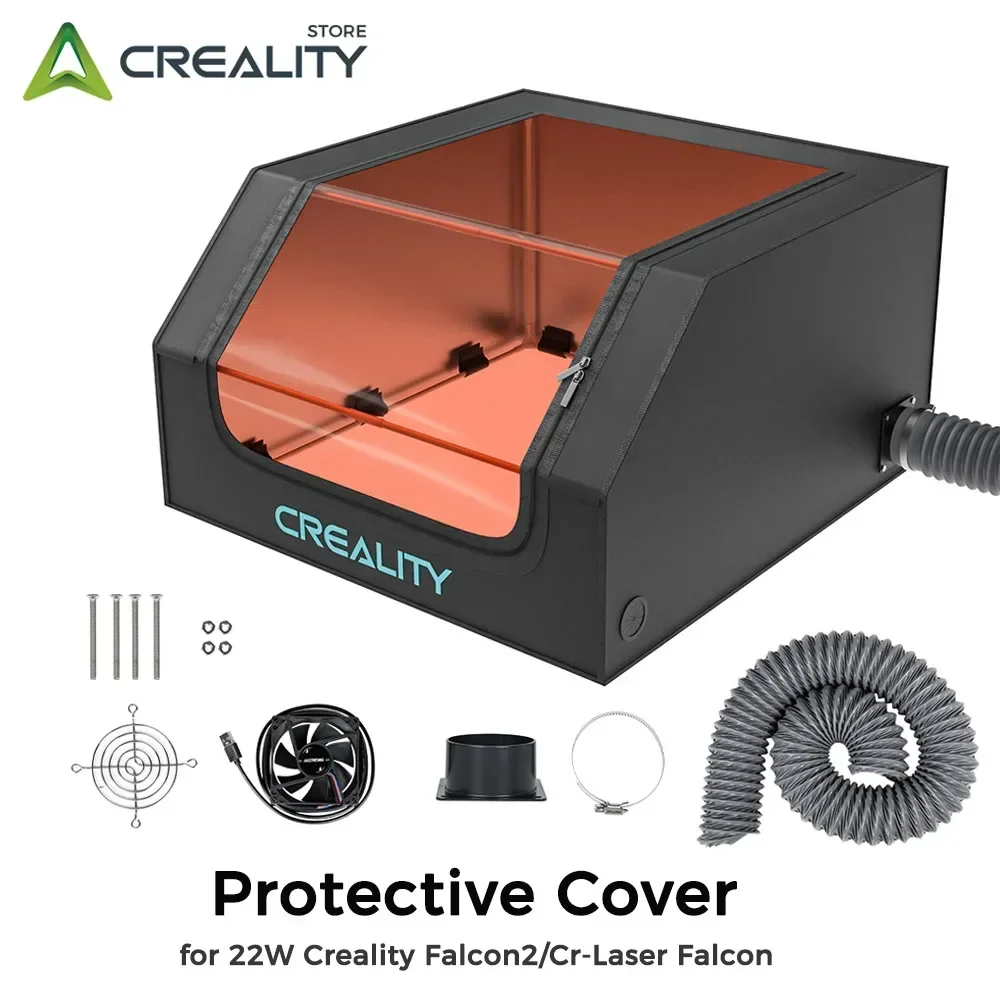 

Creality Laser Engraver Enclosure Fireproof and Dustproof Protective Cover Original 700x720x400mm with Exhaust Fan and Pipe Fits