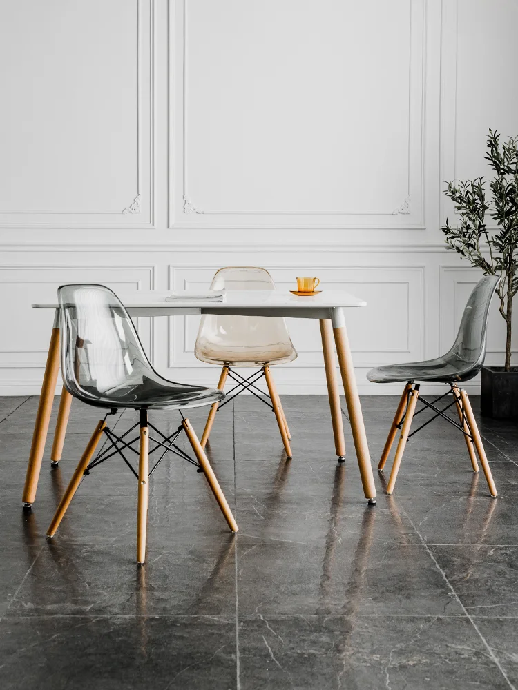 

Nordic Creative Dining Chair Home Dressing Stool Backrest Simple Modern Transparent Furniture