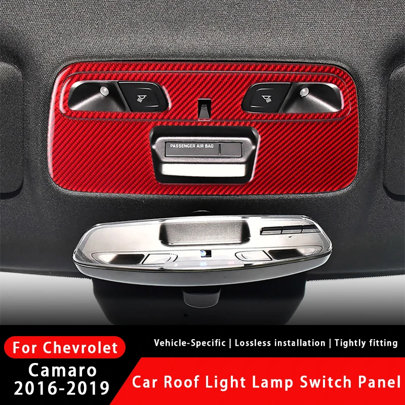 

Real Soft Carbon Fiber Car Roof Light Lamp Switch Panel Cover Trim Interior Accessories For Chevrolet Camaro 2016-2019