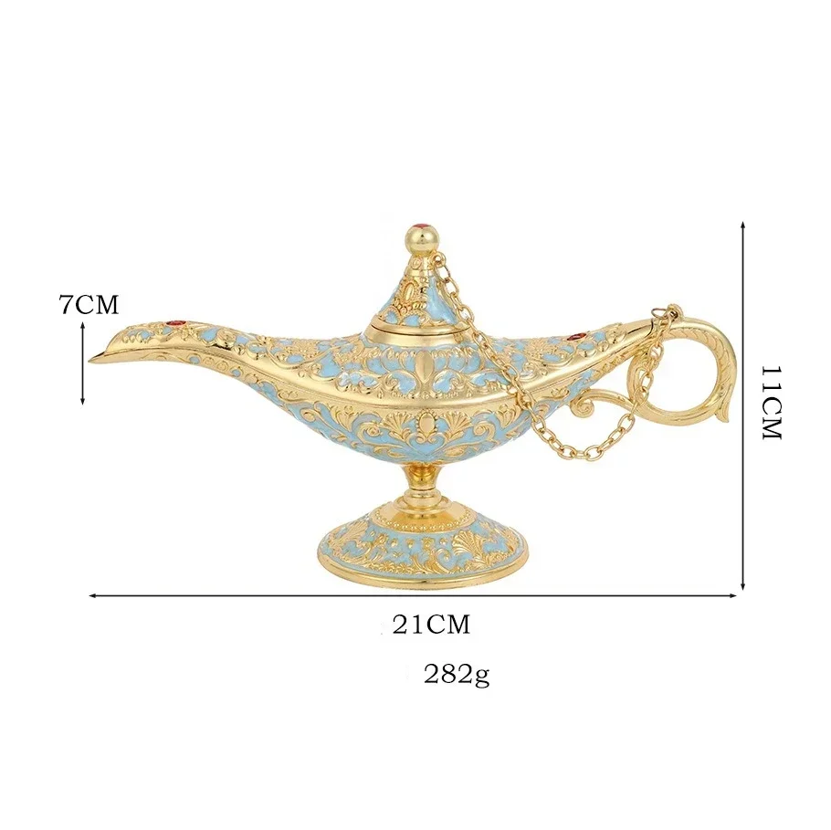 Aladdin Magic Lamp European Classical Ornament Wishing Magic Lamp Metal Home Decoration Housewarming Gift Living Room Decoration