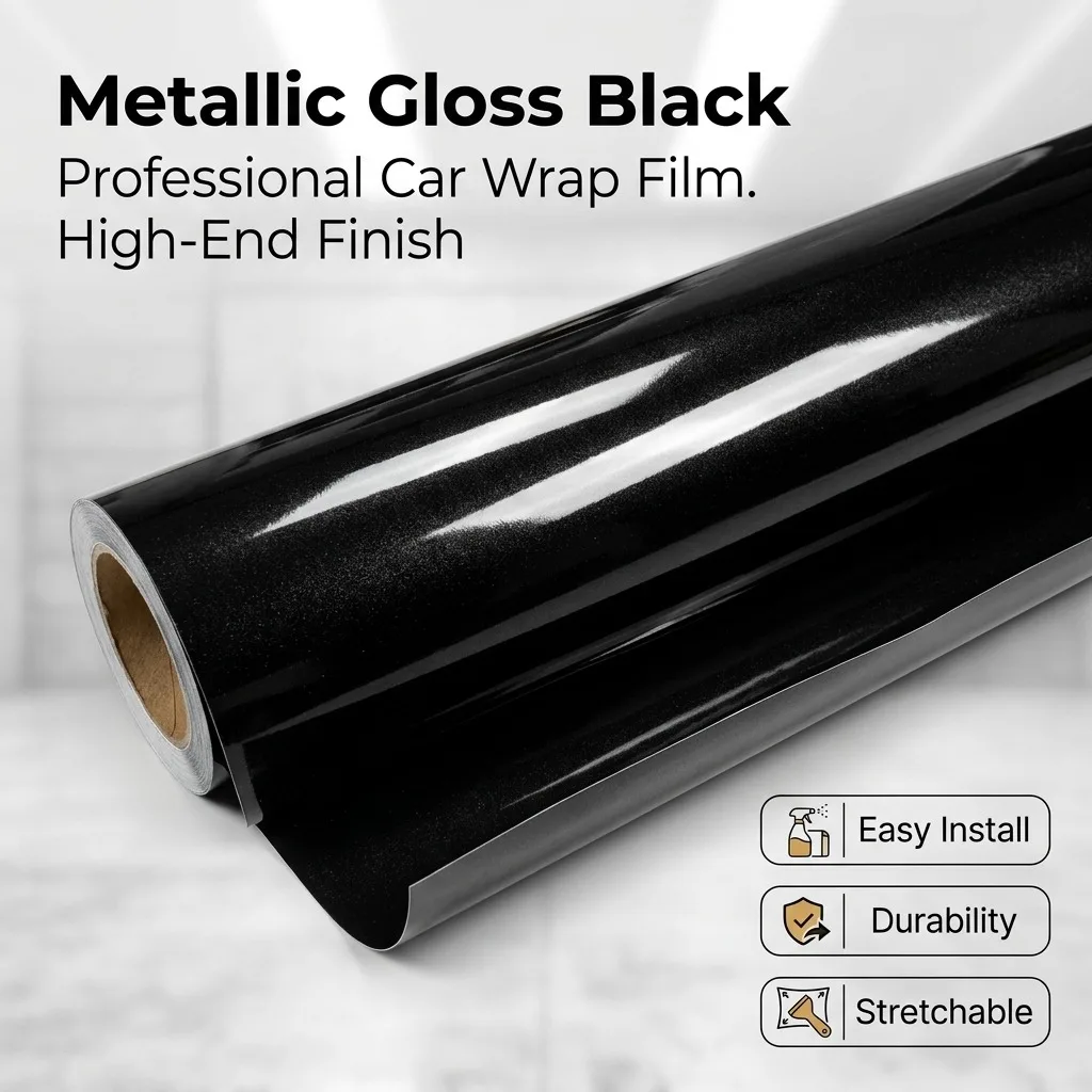 Newest Highest Metallic black gold wrapping film Vinyl wrap Vehicle wrap Car Wrap bubble free quality Warranty popular color