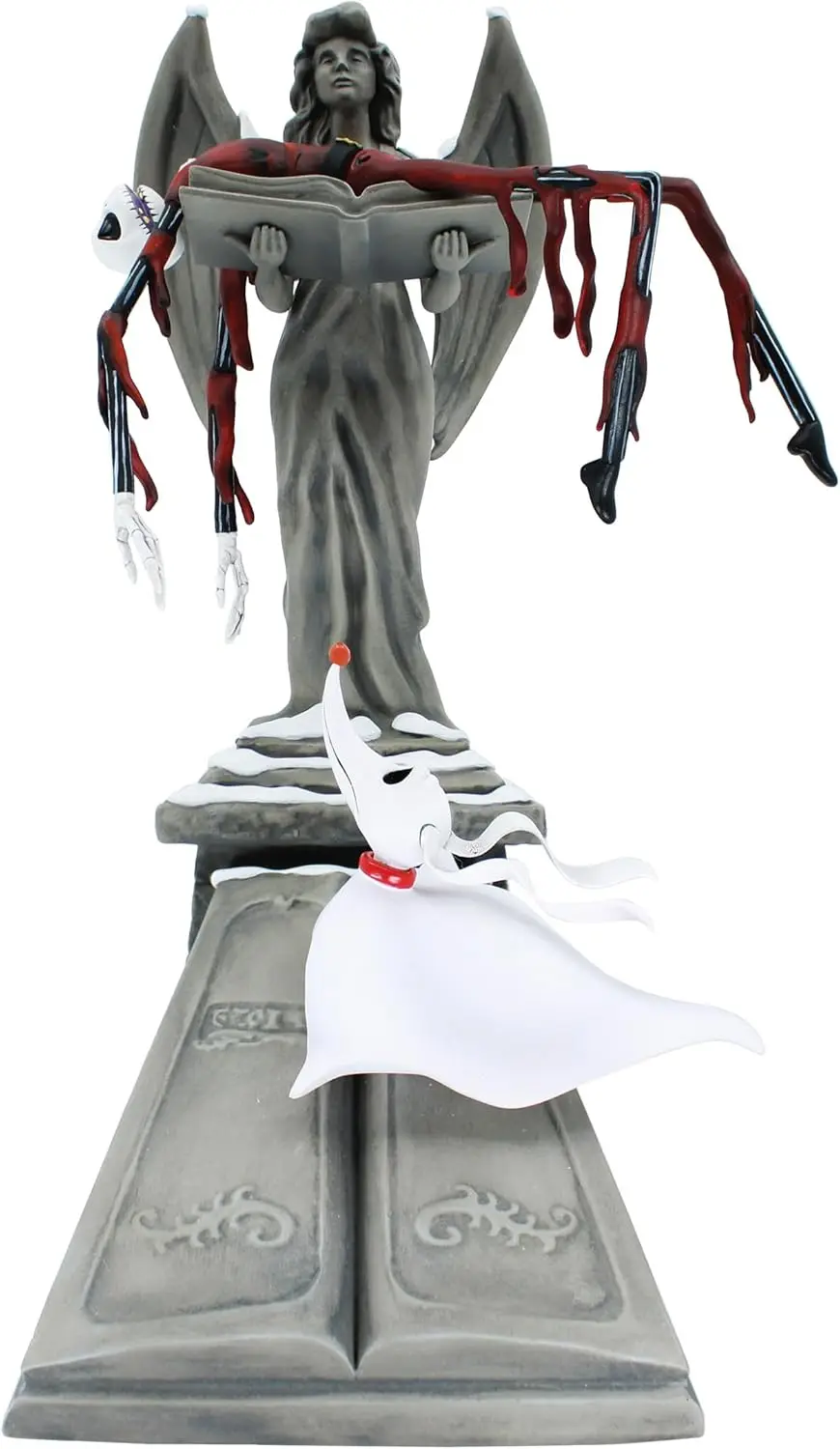 

9 Inch Multicolor Lit Santa Jack and Zero Halloween Christmas Figurine with Light