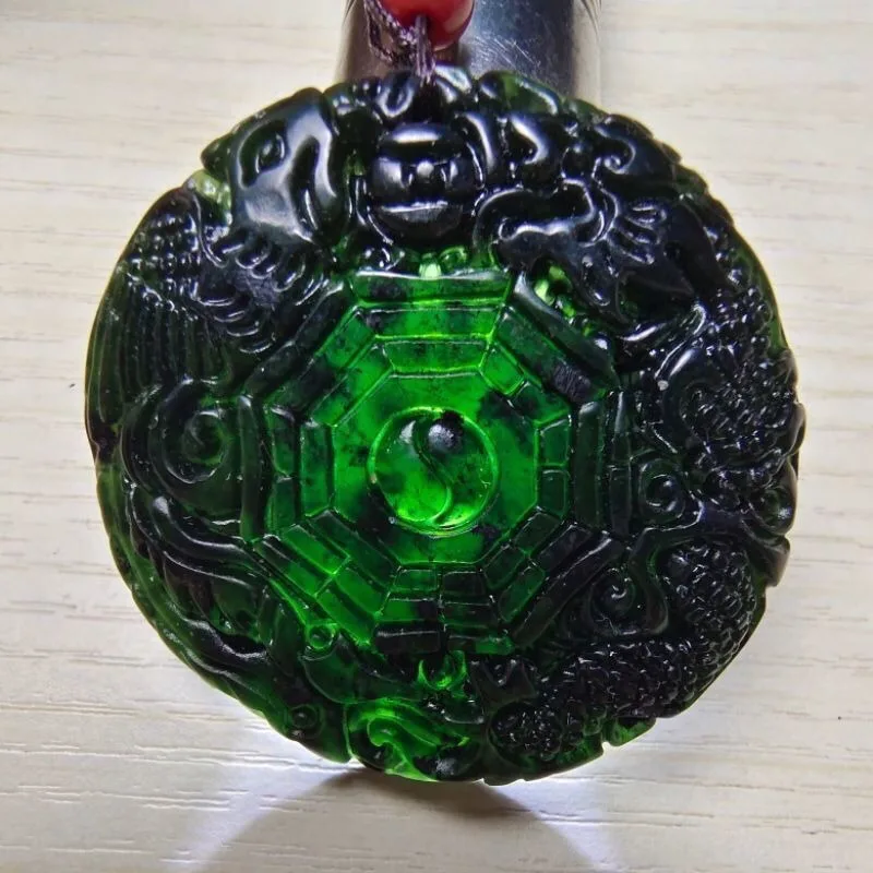 

Подвеска из натурального нефрита с драконом и фениксом, ожерелье из медицинского камня короля, изысканные украшения в этническом стиле