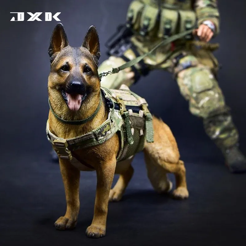 3 Colors 1/6 Scale Simulation German Shepherd Dog Police Dog Resin Model for 12 inch Action Figure Scene Accessories Decorantion