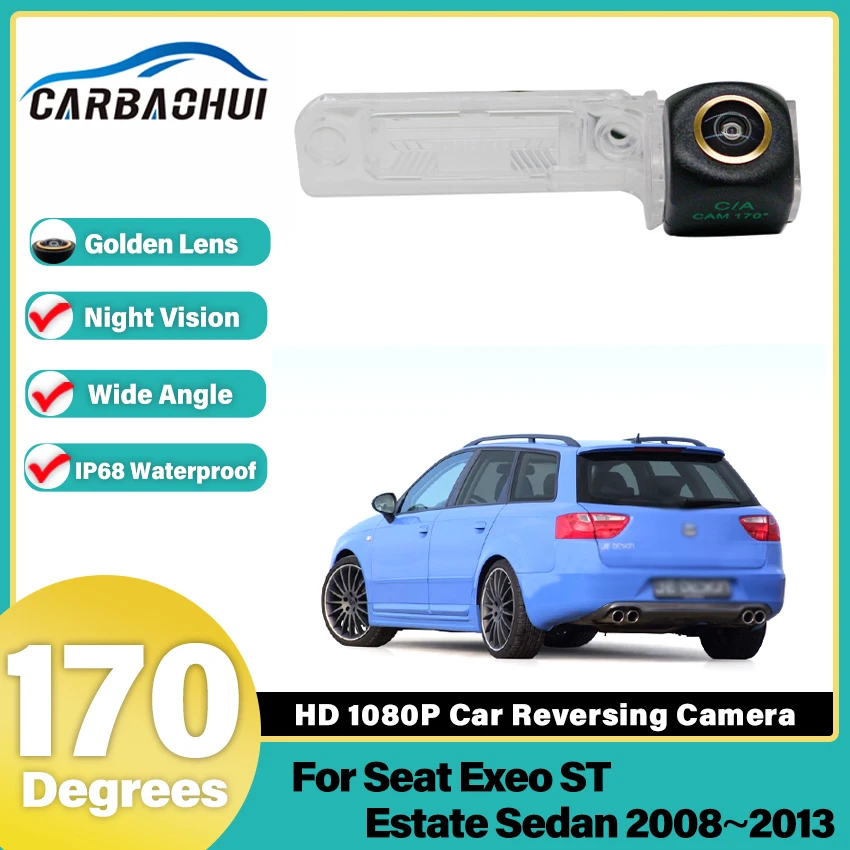 Rückansicht Kamera Für Seat Exeo ST Kombi Limousine 2008 ~ 2013 CCD Nachtsicht Parkplatz Backup Kamera Kennzeichen Kamera golden