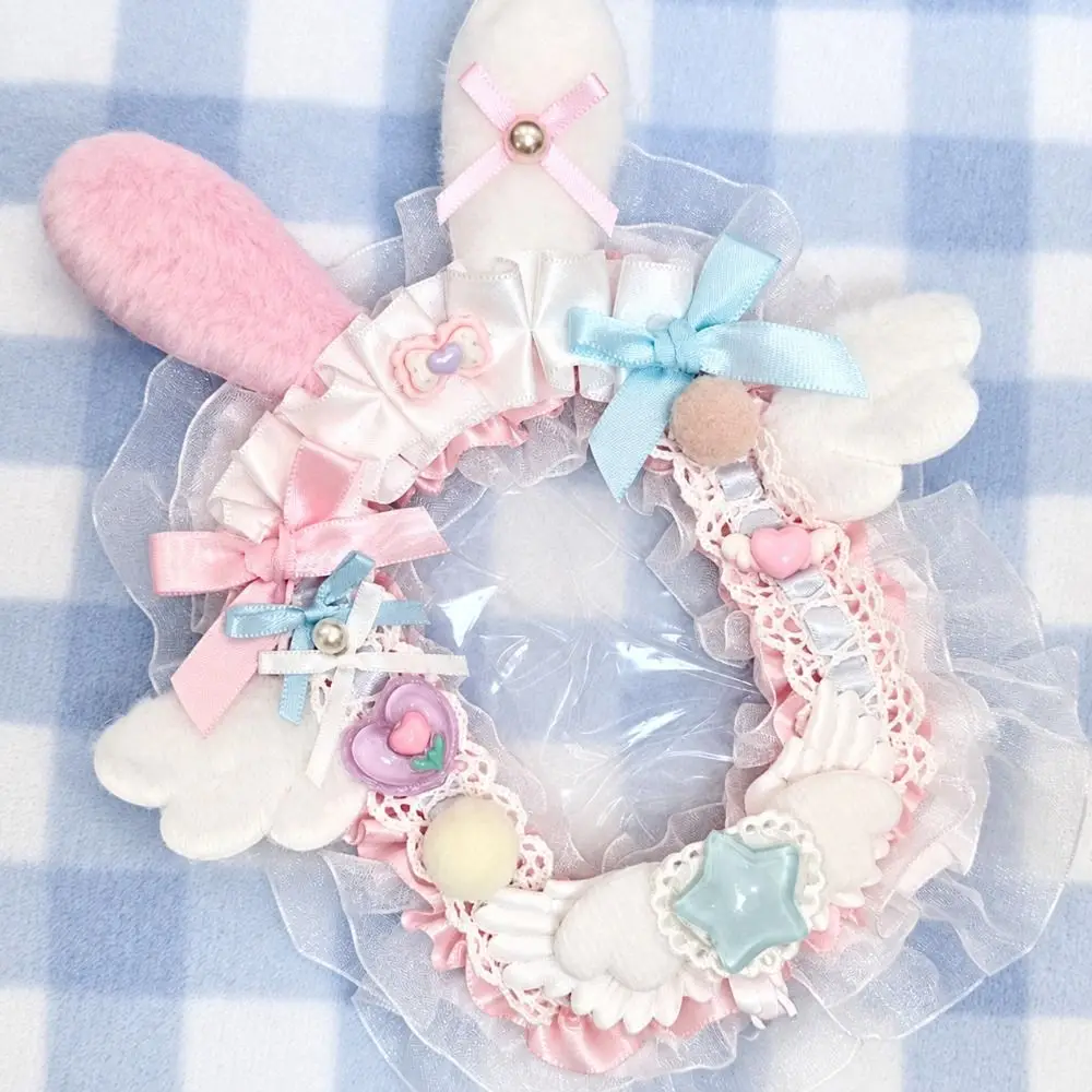 Lace Bow Lace Photocard Holder Cat Ear Transparent Photocard Case Cute Cartoon Style Photo Card Display Holder