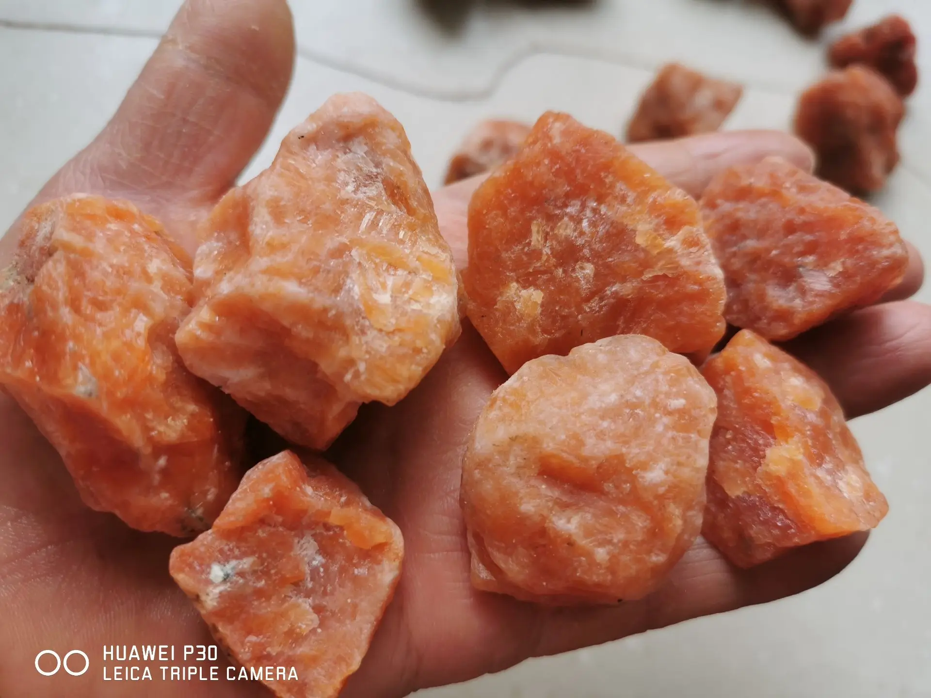 Natural Orange Calcite Rough Raw Mineral Stone Crystal Specimens - Brazil